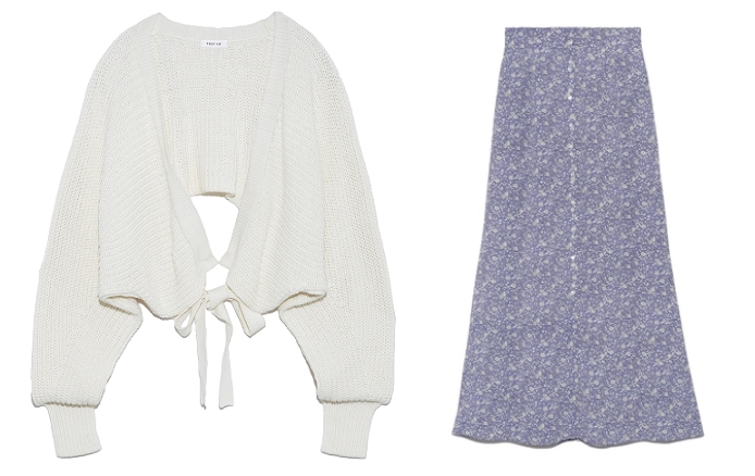 吉高由里子『わたし定時で帰ります』第10話着用白いカーディガンと花柄スカート