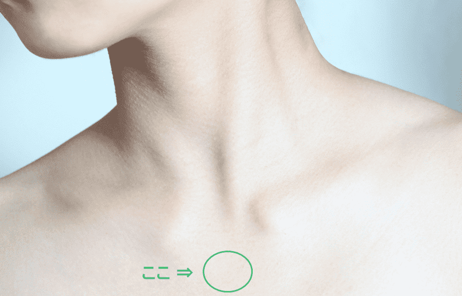 鎖骨間の運気を呼び込むポイントとネックレスを付ける場所